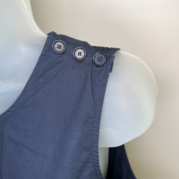 J. Crew Navy Sleeveless Blue Apron Midi Dress Size 10 Tall - Picture 4 of 10